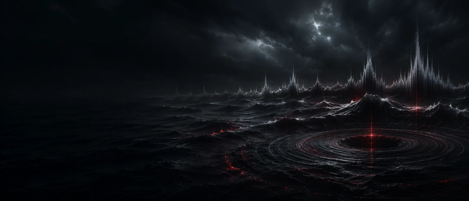 Dark ocean with spectral waveform energy